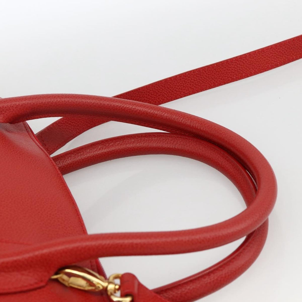 Burberry Vintage Handbag Leather Red Leather Handbag (Pre-Owned)