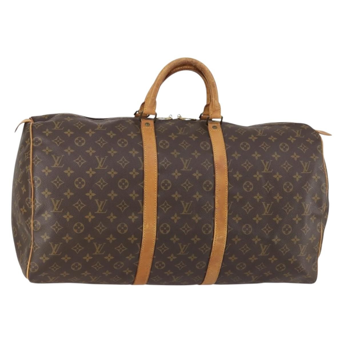 Louis Vuitton Keepall Bag Monogram Canvas Brown Canvas Travel Bag Bag (Pre-Owned)