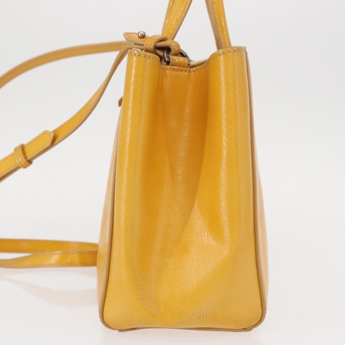 Fendi 2Jours Bag Leather Yellow Leather Handbag (Pre-Owned)