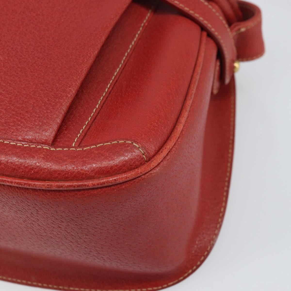 Gucci Vintage Shoulder Bag Leather Red Leather Shoulder Bag Bag (Pre-Owned)