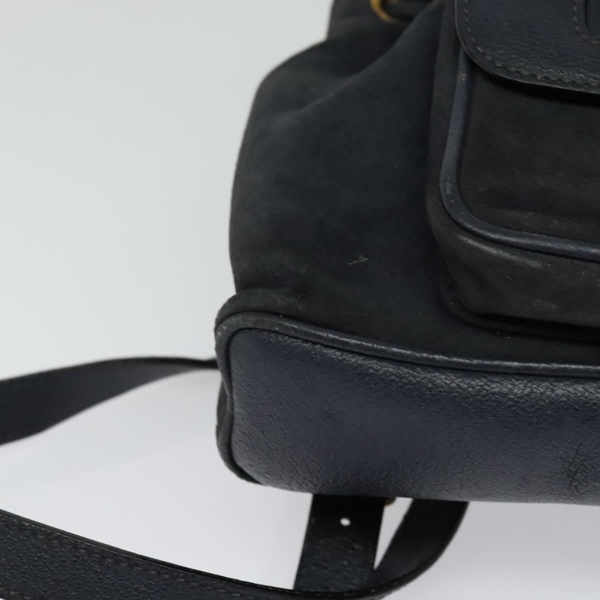 Gucci Gucci Bamboo Backpack Daim Navy Suede Backpack Bag (Pre-Owned)