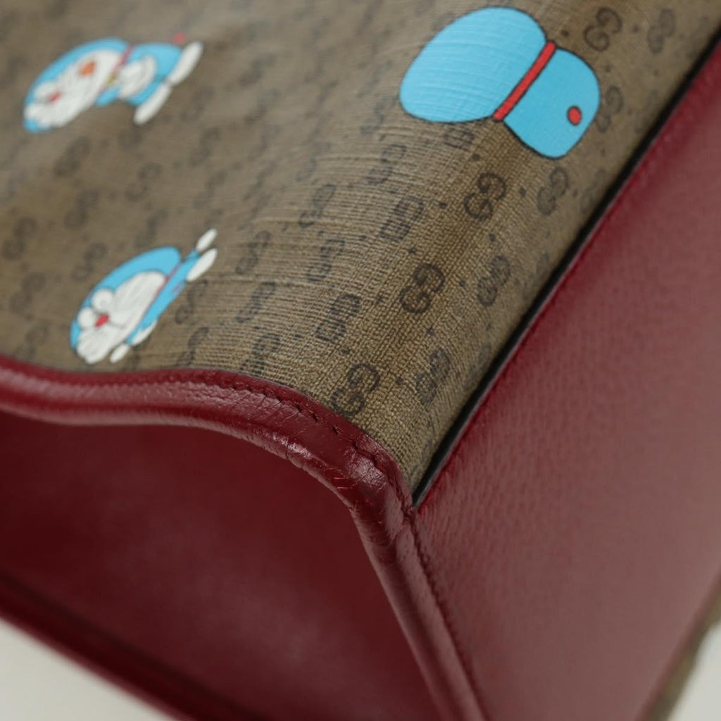 Gucci Doraemon Tote Printed Mini Gg Coated Canvas Beige Canvas Tote Bag Bag (Pre-Owned)