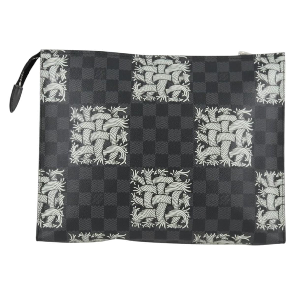 Louis Vuitton Pochette Voyage Limited Edition Nemeth Damier Graphite Black Canvas Clutche & Pouche Bag (Pre-Owned)