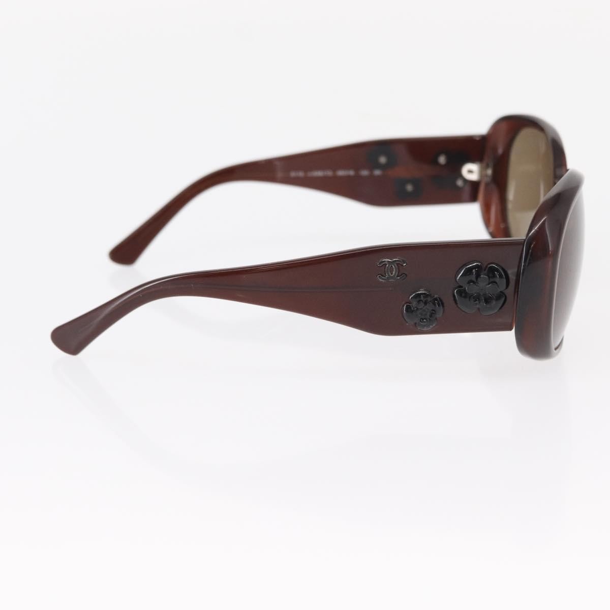 Chanel Camélia Sunglasses Plastic Brown Plastic Sunglasse Accessory (Pre-Owned)