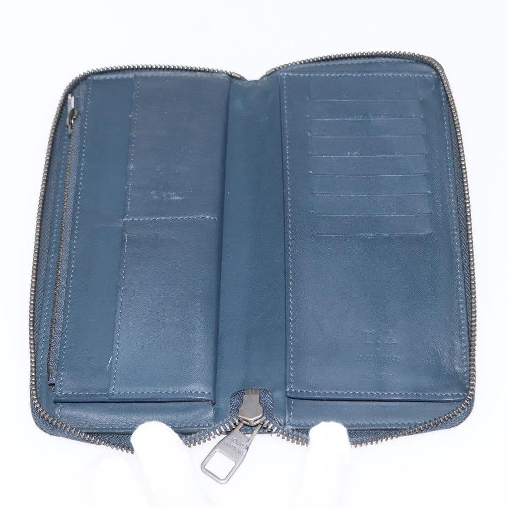 Louis Vuitton Zippy Wallet Vertical Damier Infini Leather Navy Leather Wallets Accessory (Pre-Owned)