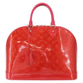 Louis Vuitton Alma Handbag Monogram Vernis Red Patent_Leather Handbag (Pre-Owned)
