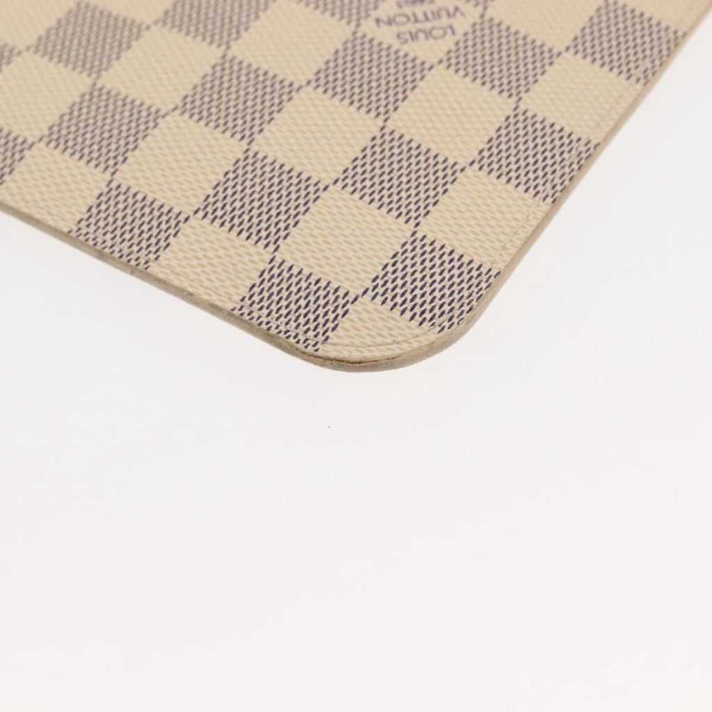 Louis Vuitton Neverfull Pochette Damier White Canvas Clutche & Pouche Bag (Pre-Owned)