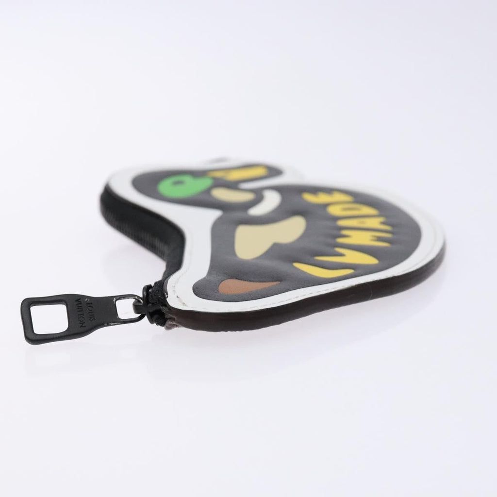 Louis Vuitton Nigo Duck Coin Holder Printed Leather And Limited Edition Giant Damier Black Canvas Wallets Accessory (Pre-Owned)
