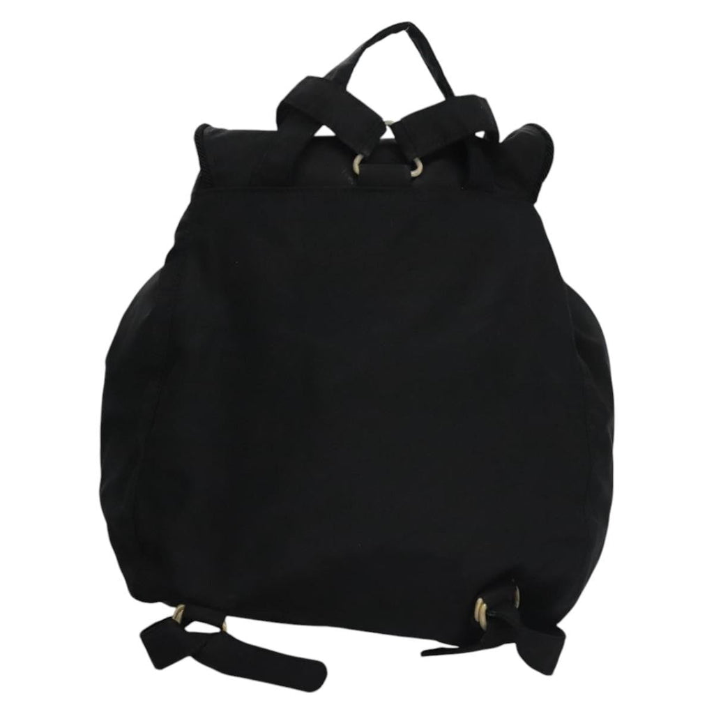 Prada Flap Drawstring Backpack Tessuto Black Nylon Backpack Bag (Pre-Owned)