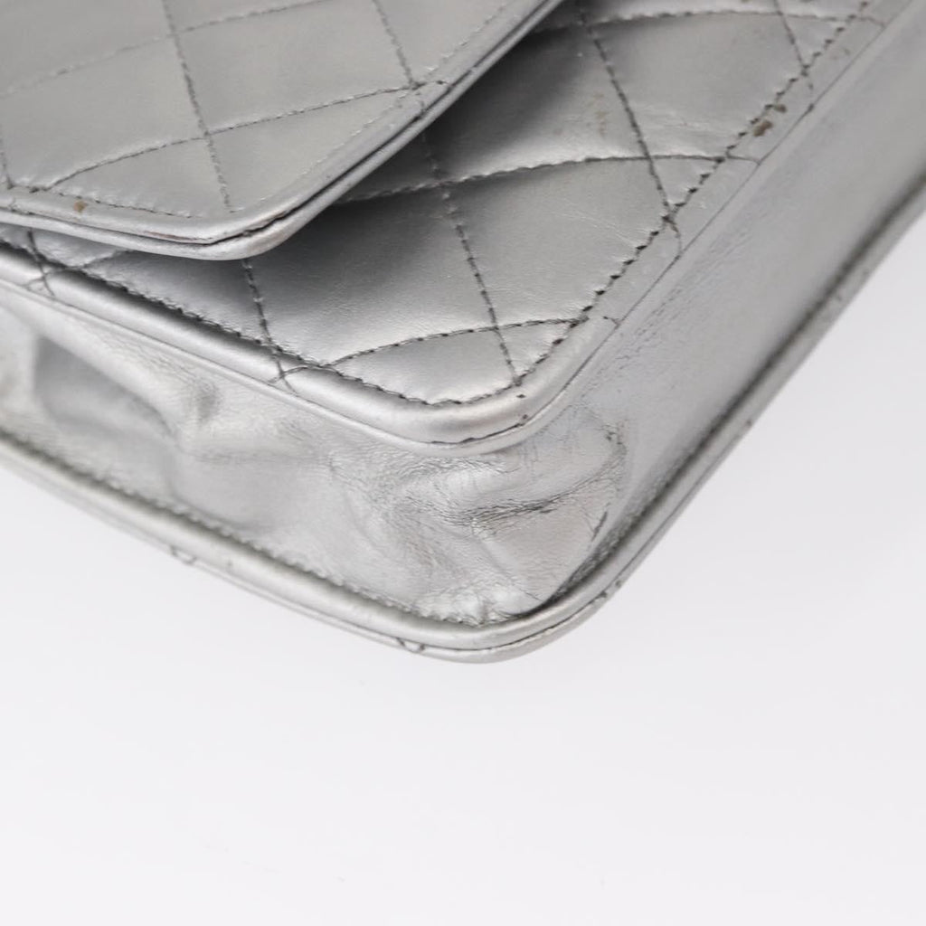 Chanel Reissue 2.55 Wallet On Chain Quilted Lambskin Silver Leather Shoulder Bag Bag (Pre-Owned)
