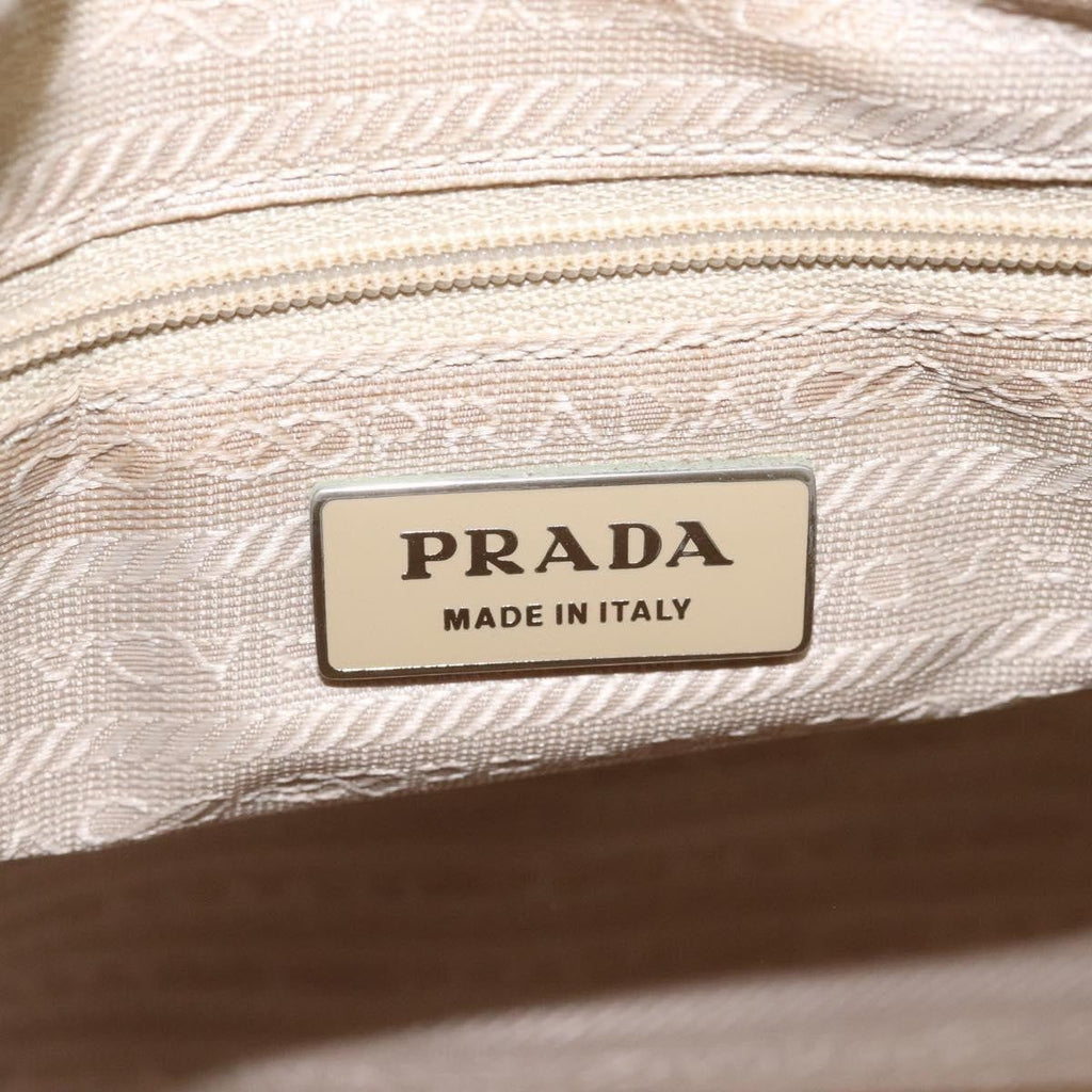 Prada Vintage Tote Tessuto White Nylon Tote Bag Bag (Pre-Owned)