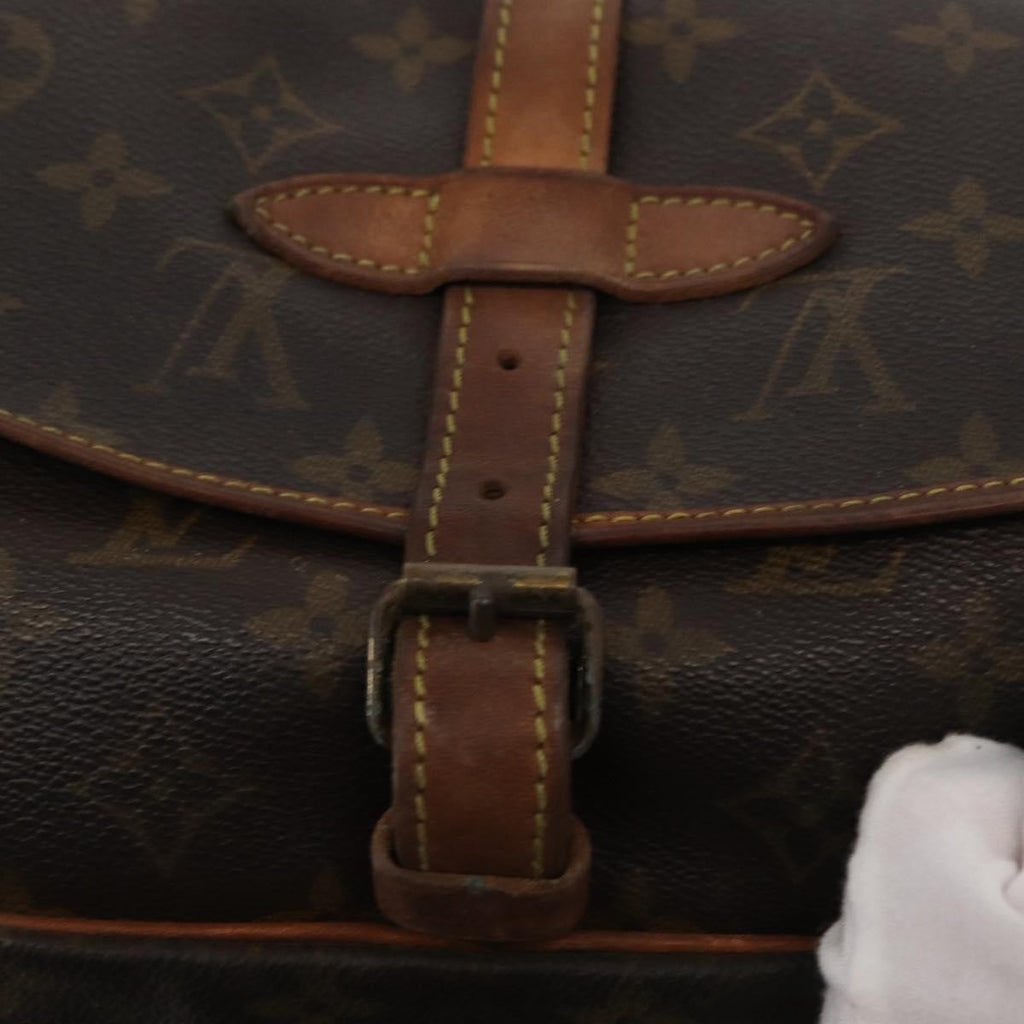 Louis Vuitton Saumur Handbag Monogram Canvas Brown Canvas Shoulder Bag Bag (Pre-Owned)