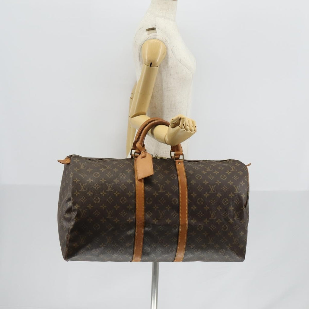Louis Vuitton Keepall Bag Monogram Canvas Brown Canvas Travel Bag Bag (Pre-Owned)