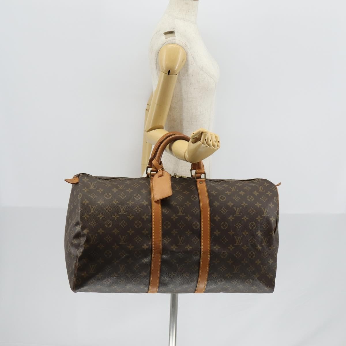 Louis Vuitton Keepall Bag Monogram Canvas Brown Canvas Travel Bag Bag (Pre-Owned)