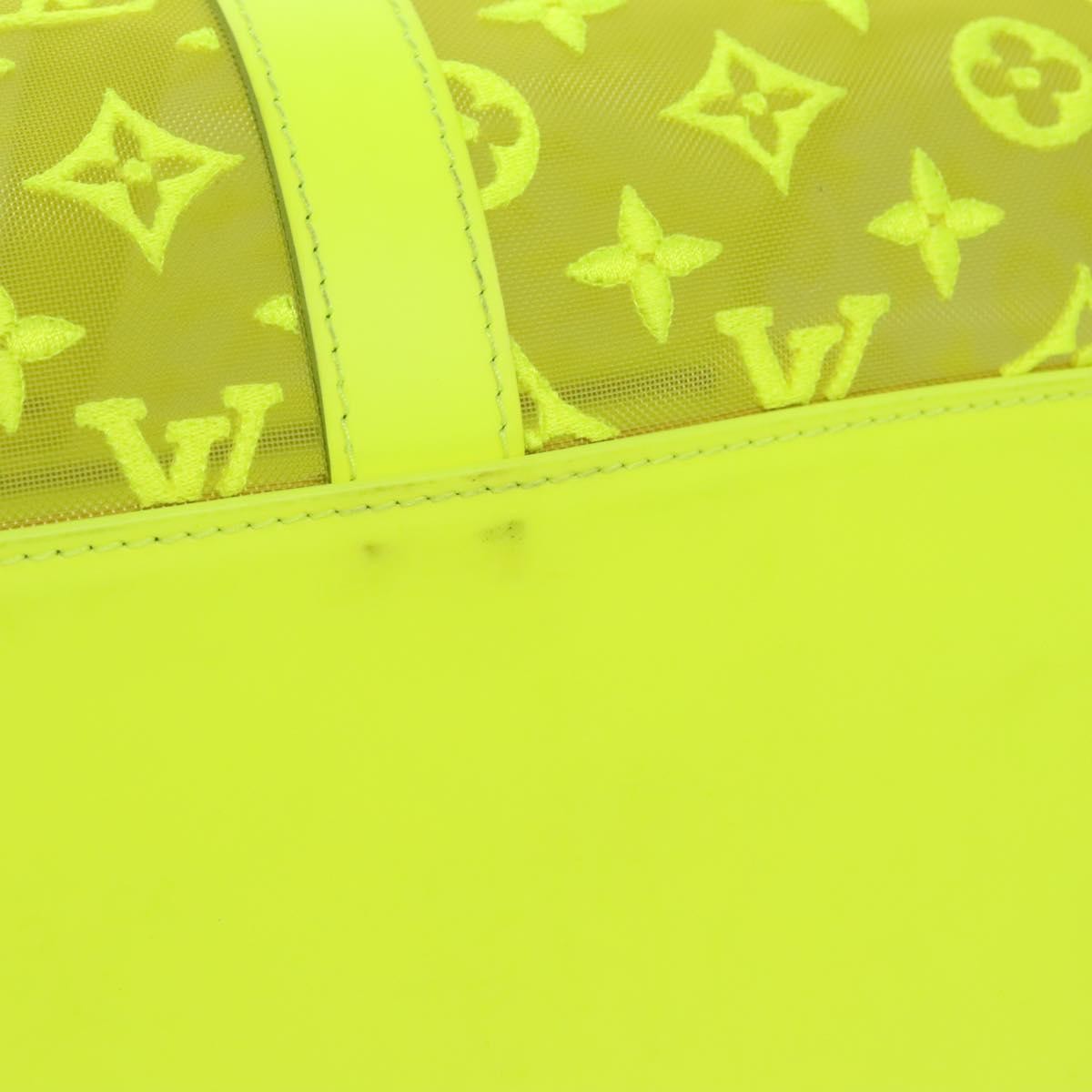 Louis Vuitton Keepall Bandouliere Bag Monogram See Through Mesh Yellow Canvas Travel Bag Bag (Pre-Owned)