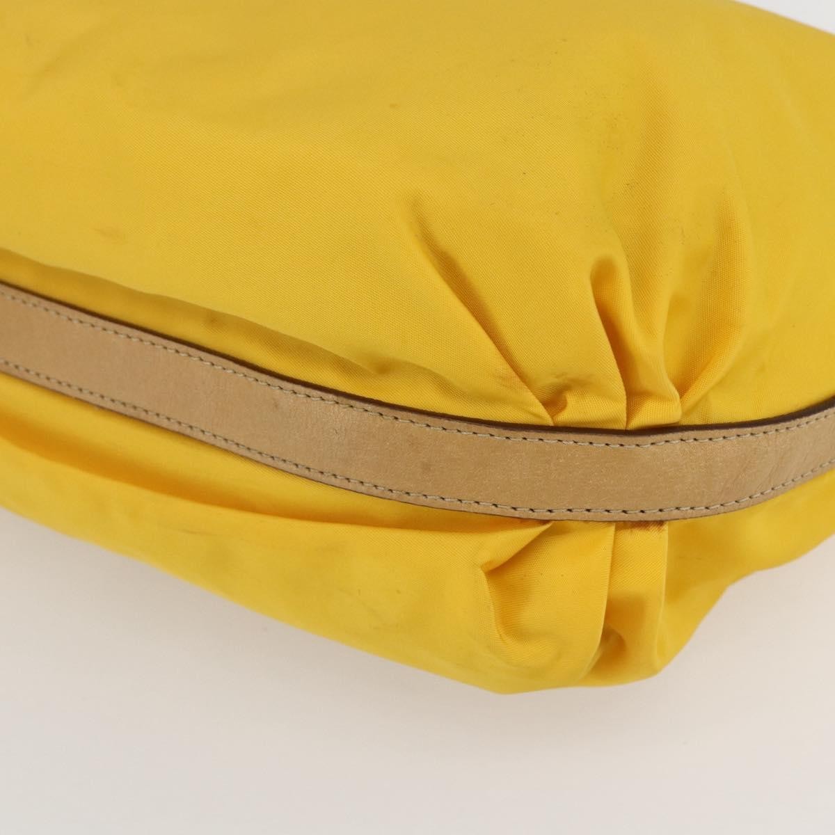 Prada Vintage Shoulder Bag Tessuto Yellow Nylon Shoulder Bag Bag (Pre-Owned)