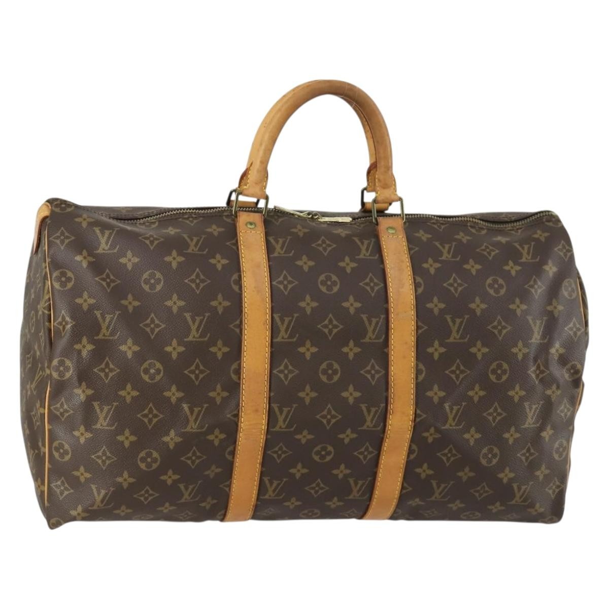Louis Vuitton Keepall Bag Monogram Canvas Brown Canvas Travel Bag Bag (Pre-Owned)