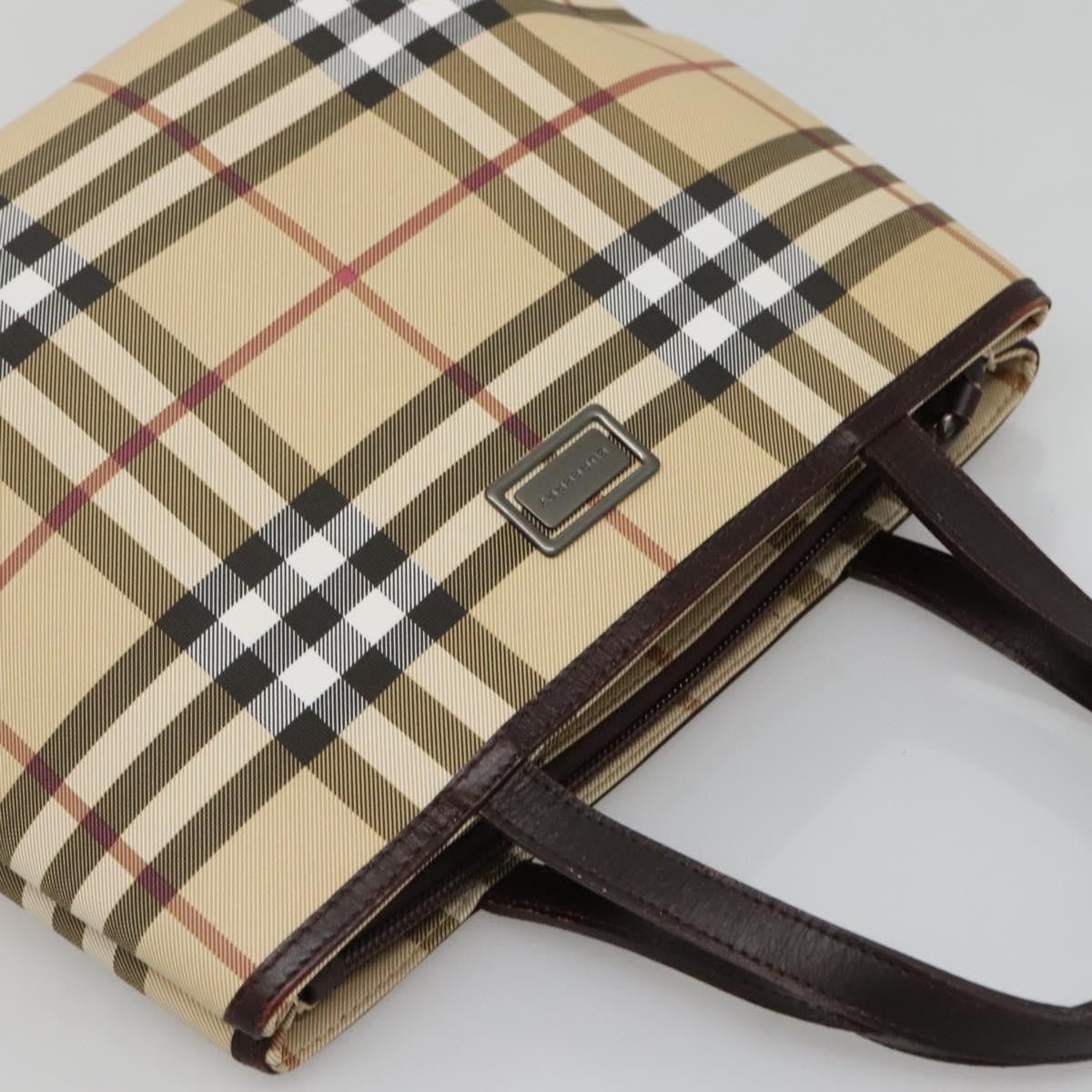Burberry Nova Check Handbag Nova Check Canvas Beige Canvas Handbag (Pre-Owned)