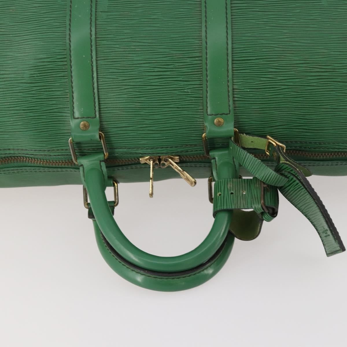 Louis Vuitton Keepall Bag Epi Leather Green Leather Travel Bag Bag (Pre-Owned)