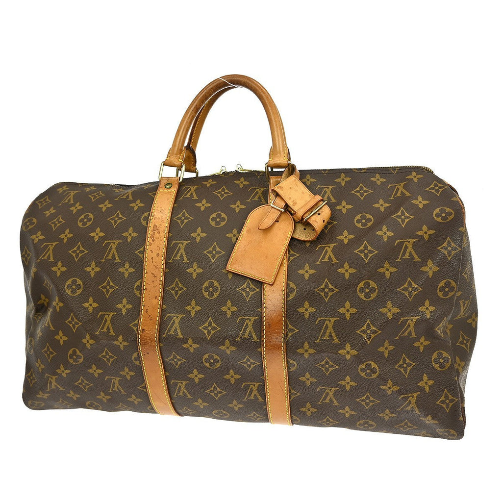 Louis Vuitton Keepall Bag Monogram Canvas Brown Canvas Travel Bag Bag (Pre-Owned)