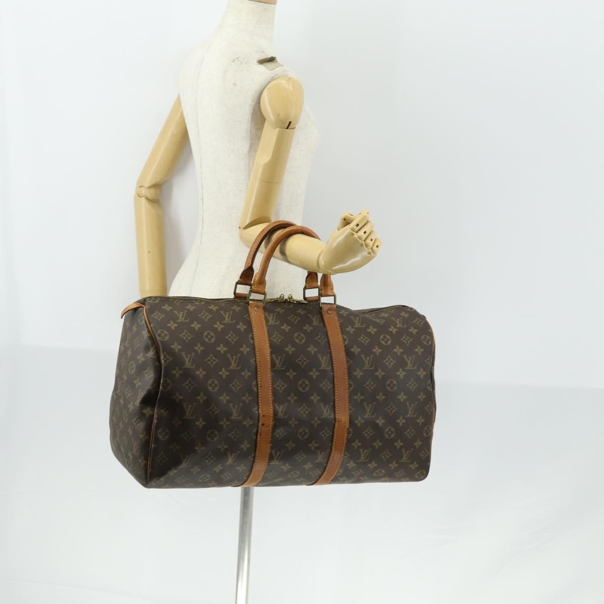 Louis Vuitton Keepall Bag Monogram Canvas Brown Canvas Travel Bag Bag (Pre-Owned)