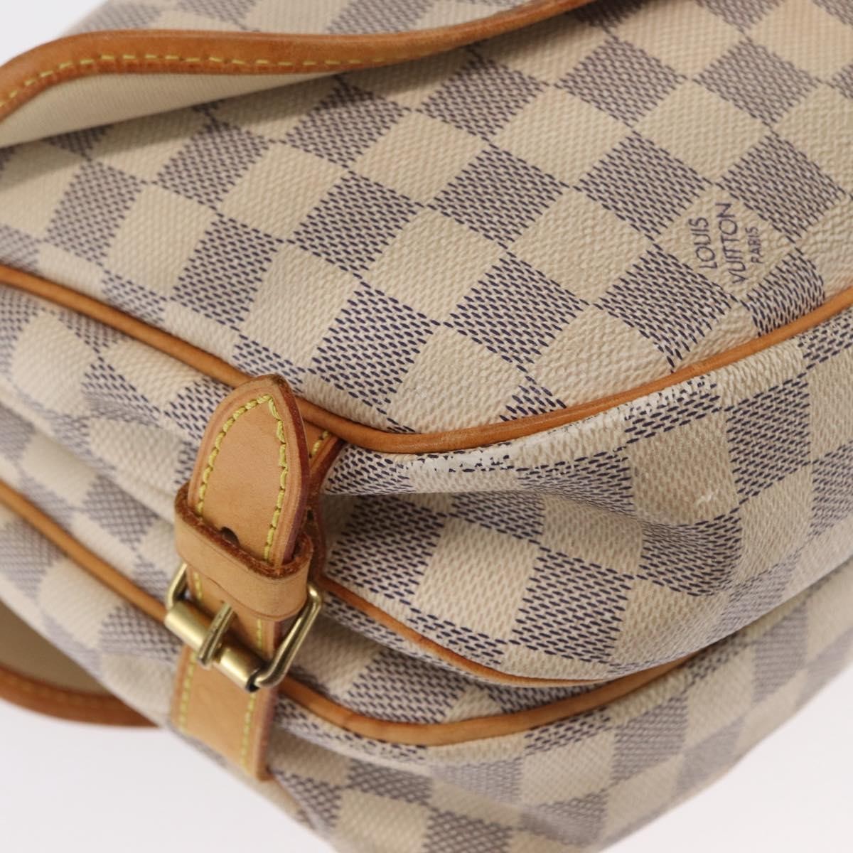 Louis Vuitton Saumur Handbag Damier Beige Canvas Shoulder Bag Bag (Pre-Owned)