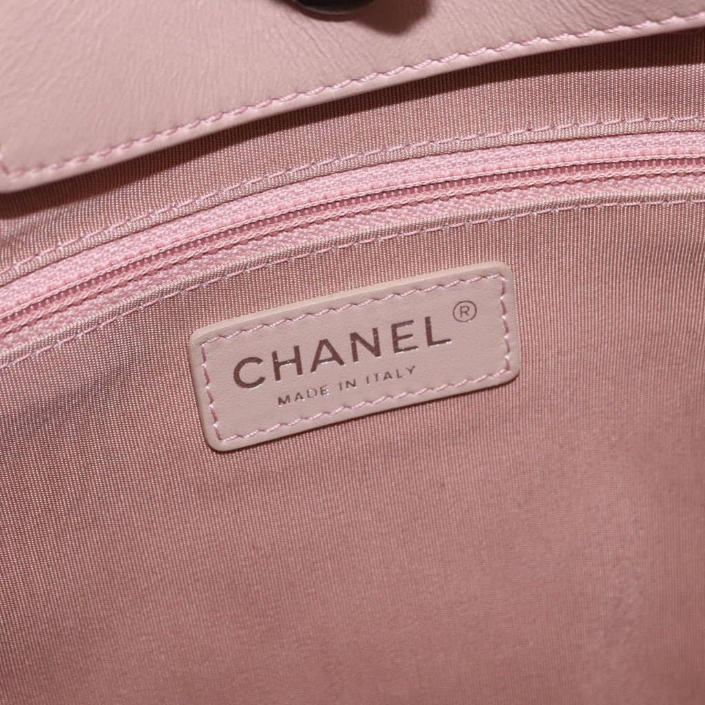 Chanel Easy Shopping Tote Quilted Calfskin Pink Leather Tote Bag Bag (Pre-Owned)