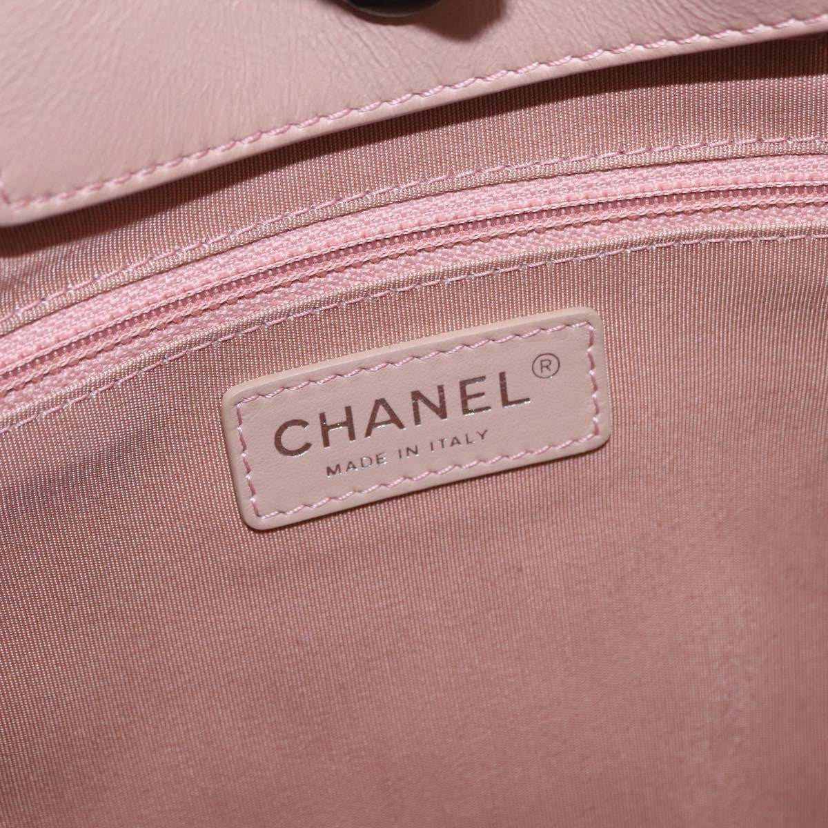 Chanel Easy Shopping Tote Quilted Calfskin Pink Leather Tote Bag Bag (Pre-Owned)