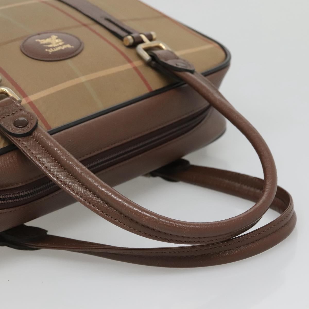Burberry Nova Check Handbag Nova Check Canvas Beige Canvas Handbag (Pre-Owned)