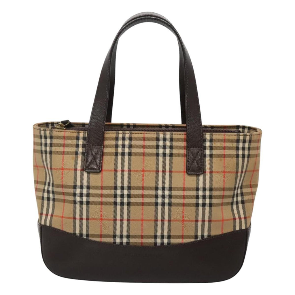 Burberry Nova Check Handbag Nova Check Canvas And Leather Beige Canvas Handbag (Pre-Owned)