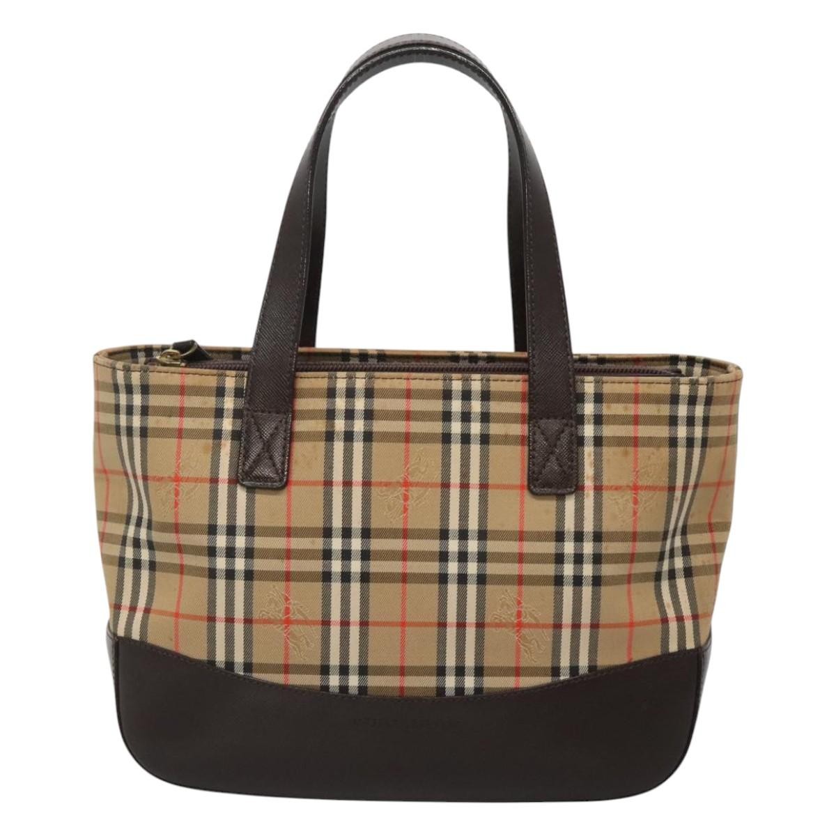 Burberry Nova Check Handbag Nova Check Canvas And Leather Beige Canvas Handbag (Pre-Owned)