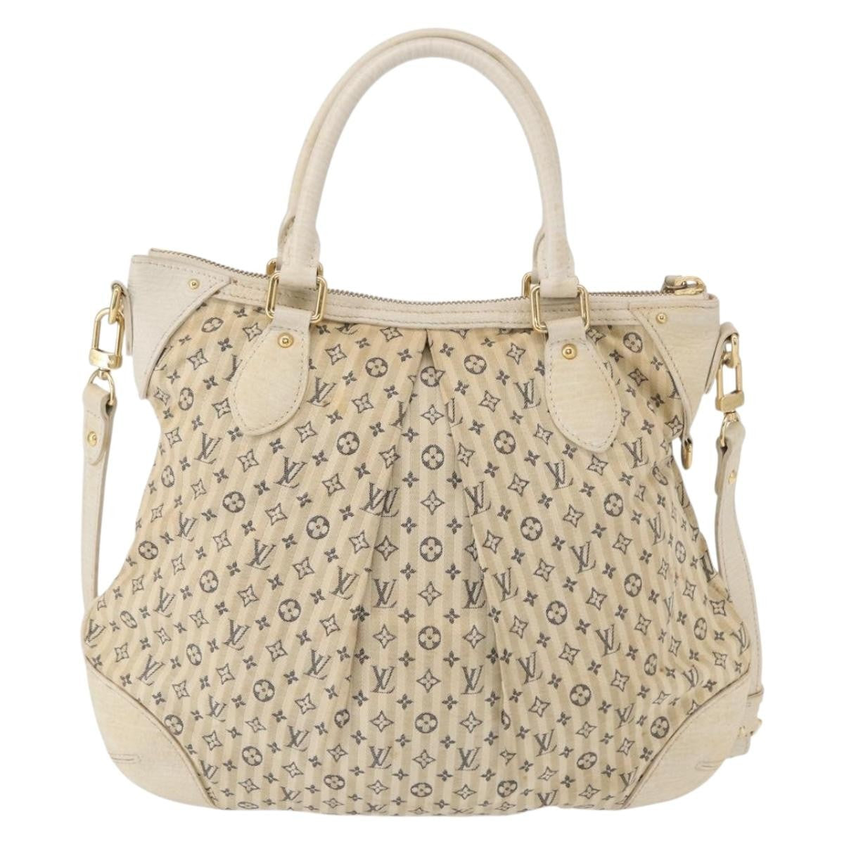 Louis Vuitton Marina Handbag Mini Lin Croisette Beige Canvas Handbag (Pre-Owned)