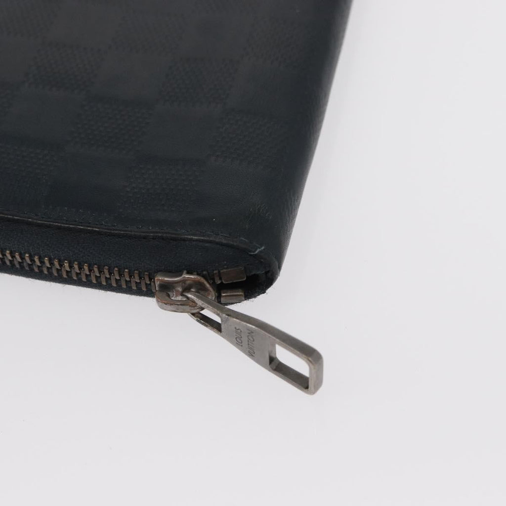 Louis Vuitton Zippy Wallet Vertical Damier Infini Leather Navy Leather Wallets Accessory (Pre-Owned)