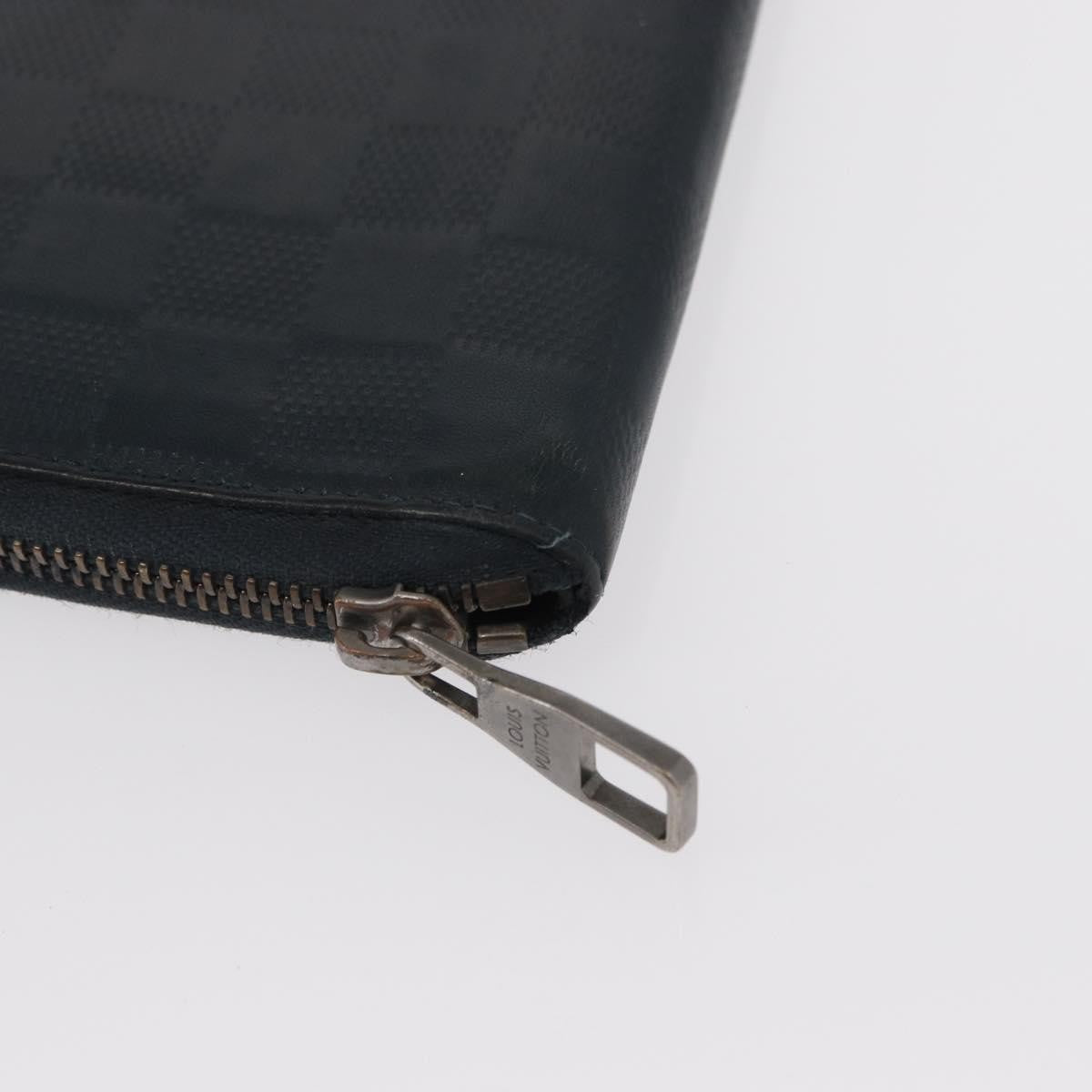 Louis Vuitton Zippy Wallet Vertical Damier Infini Leather Navy Leather Wallets Accessory (Pre-Owned)