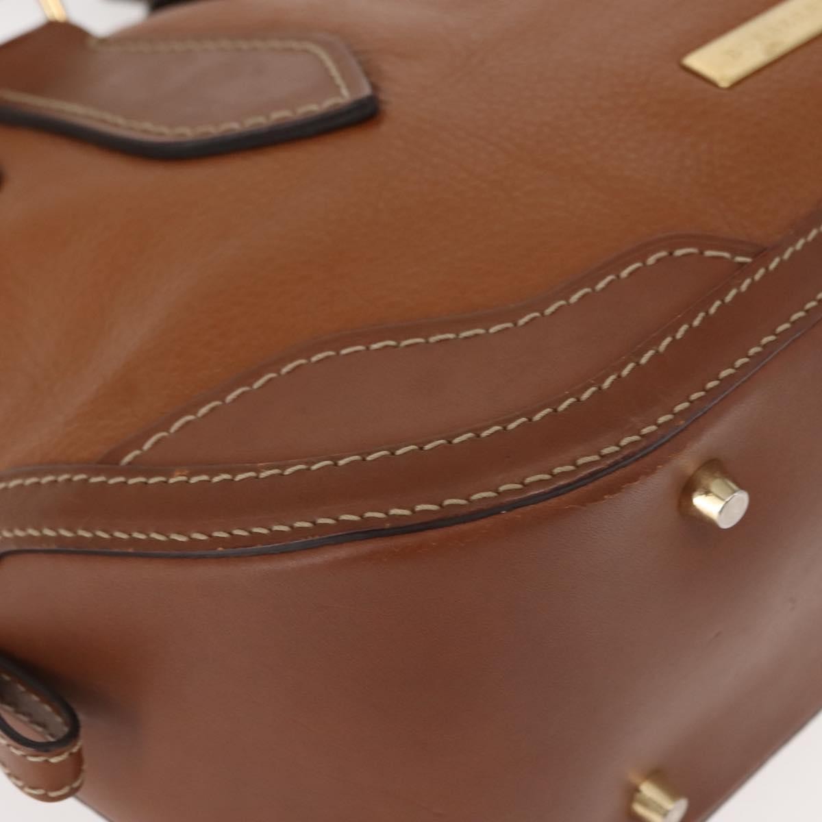 Burberry Orchard Bag Smooth Leather Brown Leather Handbag (Pre-Owned)