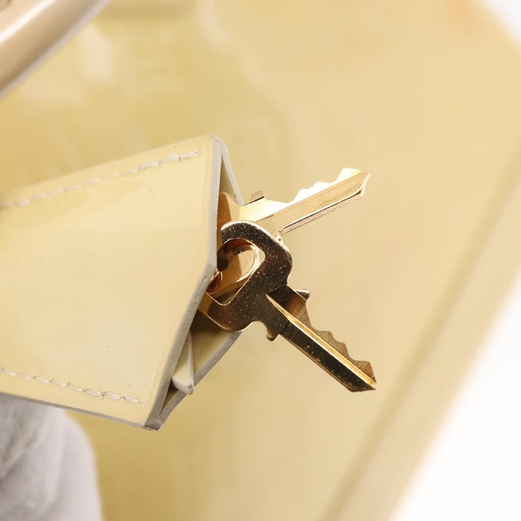 Louis Vuitton Alma Handbag Monogram Vernis Beige Patent_Leather Handbag (Pre-Owned)