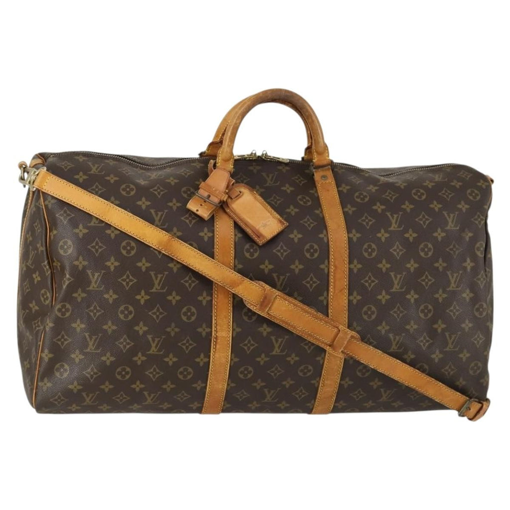 Louis Vuitton Keepall Bandouliere Bag Monogram Canvas Brown Canvas Travel Bag Bag (Pre-Owned)