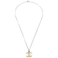 Chanel Cc Logo Pendant Necklace Metal Silver Silver_Plated Necklace Jewelry (Pre-Owned)