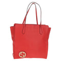 Gucci Grand Prix Interlocking Gg Tote Grainy Leather Red Leather Tote Bag Bag (Pre-Owned)
