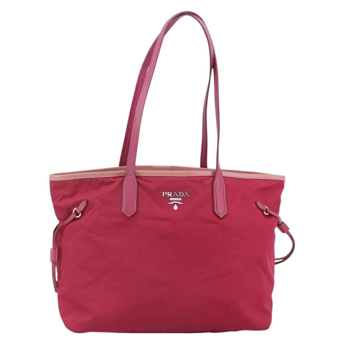 Prada Vintage Tote Tessuto Pink Nylon Tote Bag Bag (Pre-Owned)