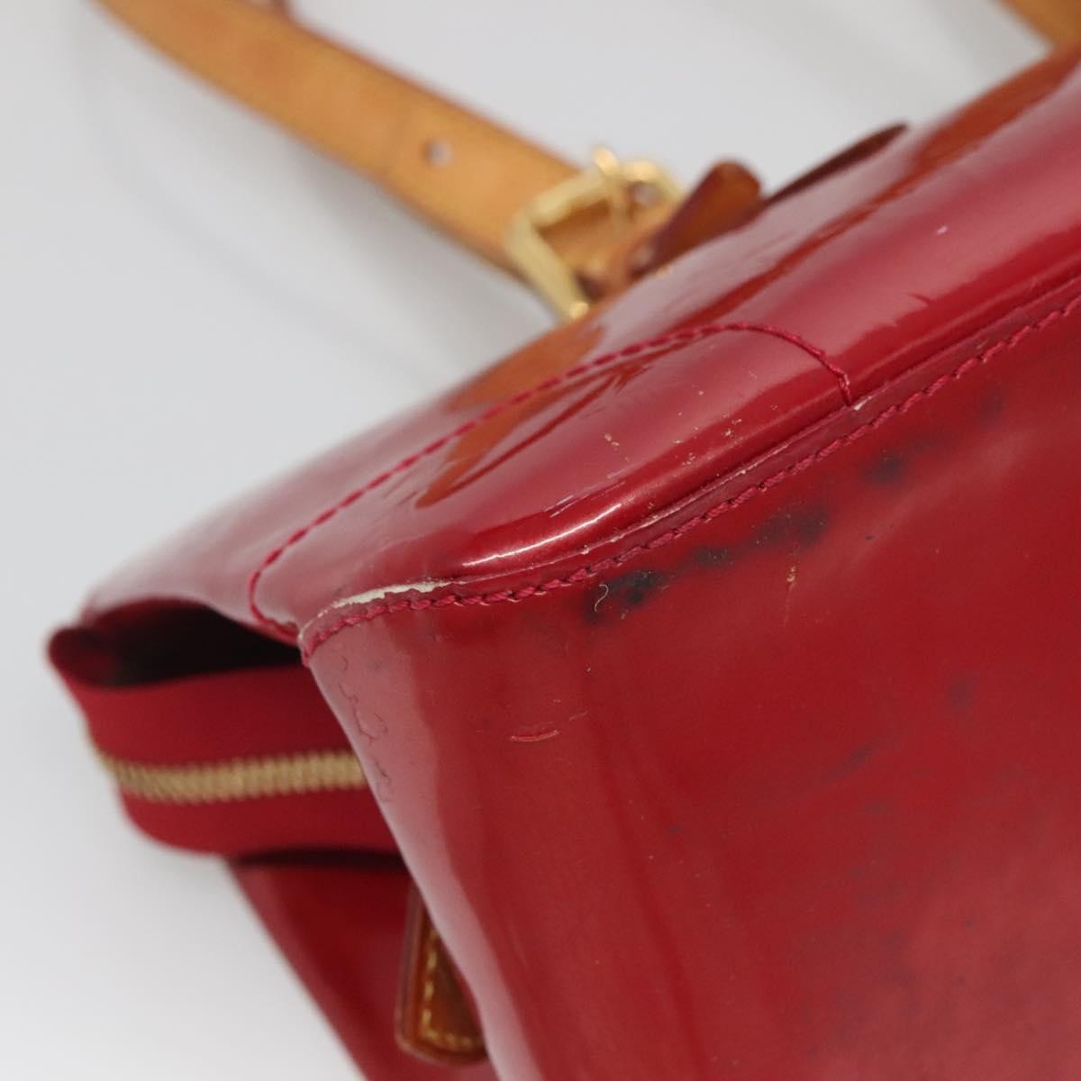 Louis Vuitton Rosewood Avenue Handbag Monogram Vernis Red Patent_Leather Handbag (Pre-Owned)