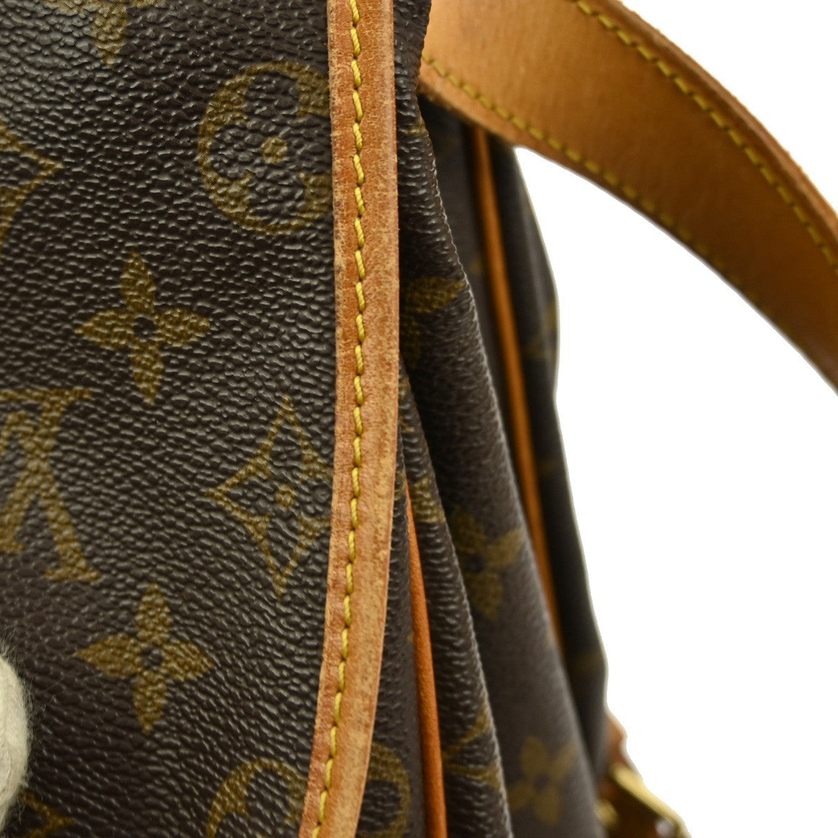 Louis Vuitton Saumur Handbag Monogram Canvas Brown Canvas Shoulder Bag Bag (Pre-Owned)