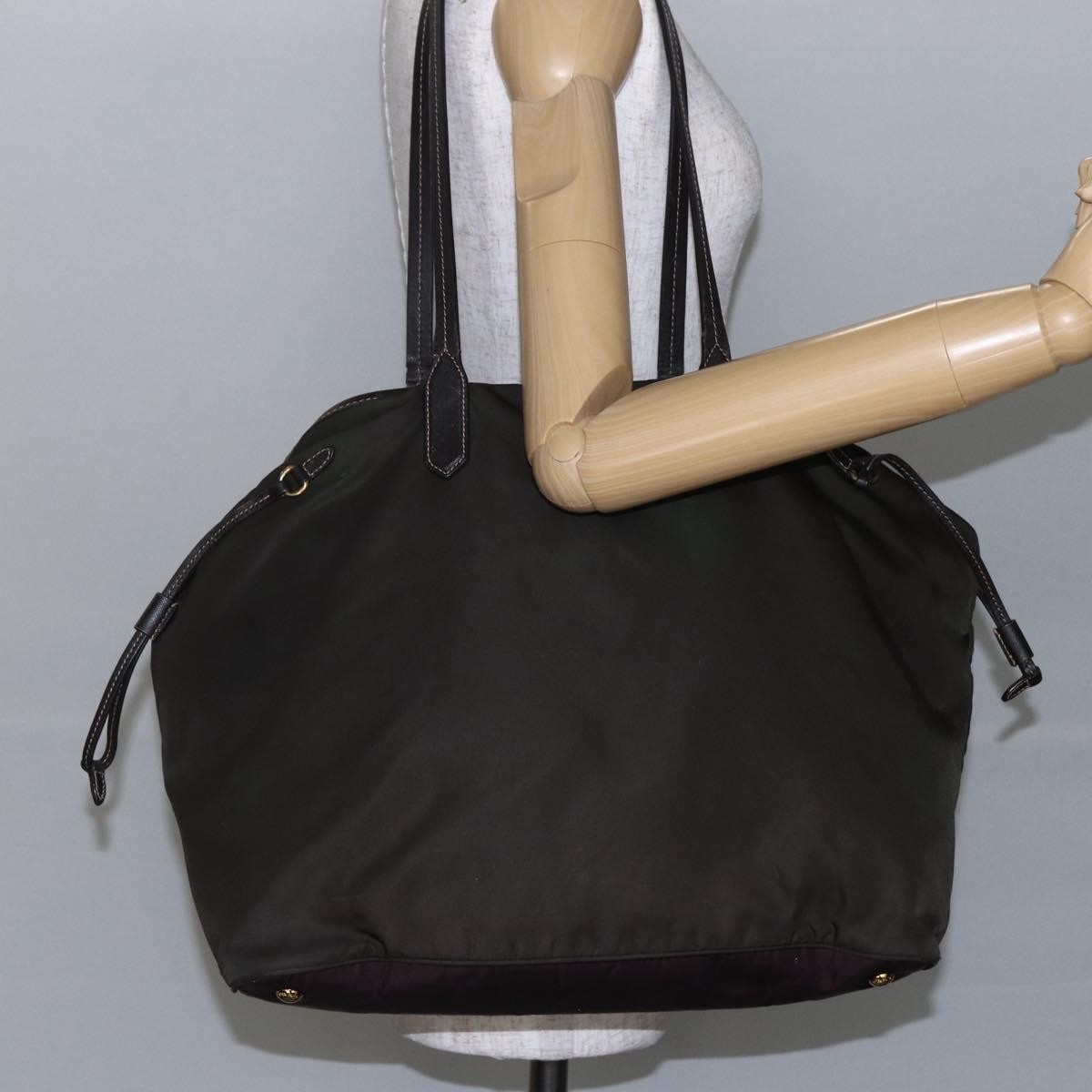 Prada Open Tote Tessuto Khaki Nylon Tote Bag Bag (Pre-Owned)