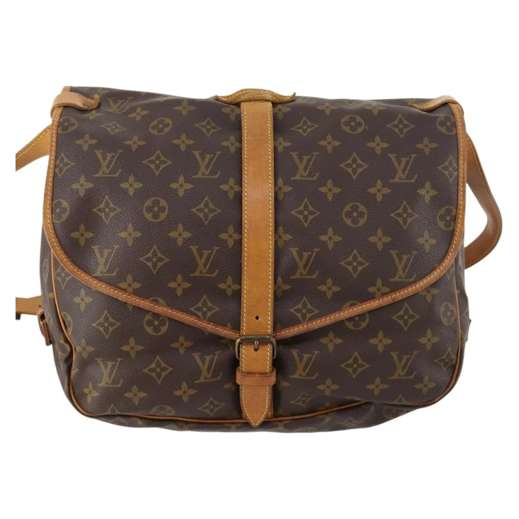 Louis Vuitton Saumur Handbag Monogram Canvas Brown Canvas Shoulder Bag Bag (Pre-Owned)