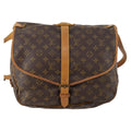 Louis Vuitton Saumur Handbag Monogram Canvas Brown Canvas Shoulder Bag Bag (Pre-Owned)