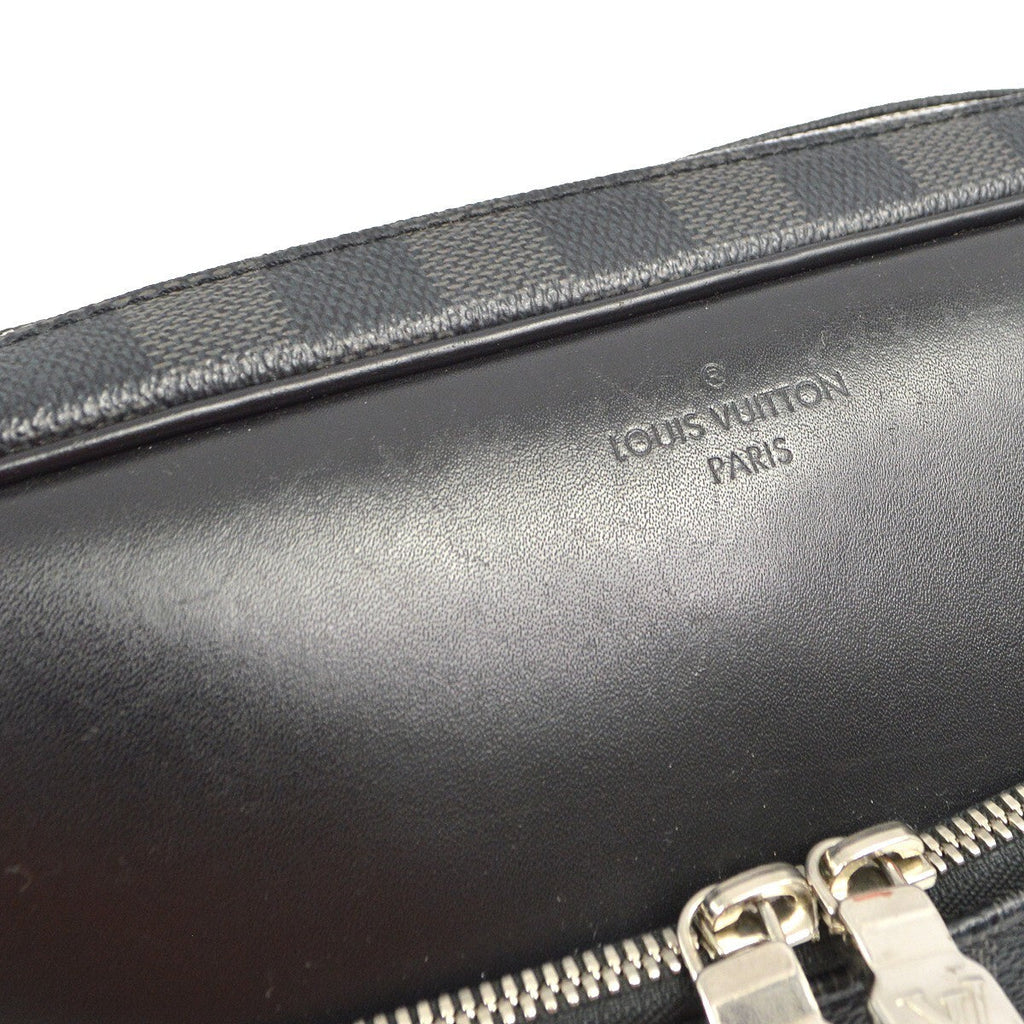Louis Vuitton Dayton Reporter Bag Damier Graphite Black Canvas Shoulder Bag Bag (Pre-Owned)