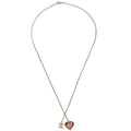 Chanel Cc And Heart Pendant Necklace Metal Gold Gold_Plated Necklace Jewelry (Pre-Owned)