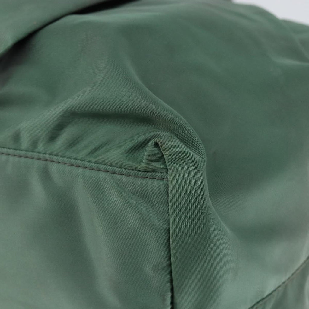 Prada Convertible Bow Tote Tessuto Green Nylon Handbag (Pre-Owned)