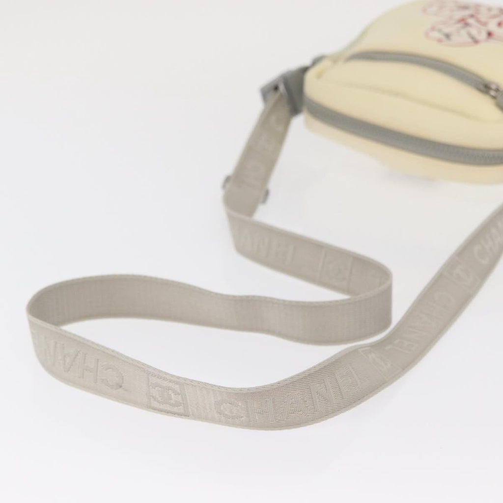 Chanel Sport Line Camera Crossbody Bag Nylon White Nylon Shoulder Bag Bag (Pre-Owned)