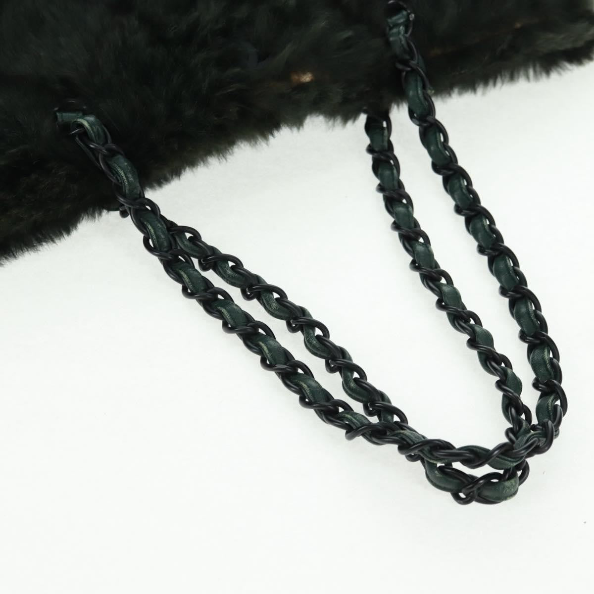 Chanel Chain Tote Lapin Fur Green Fur Tote Bag Bag (Pre-Owned)
